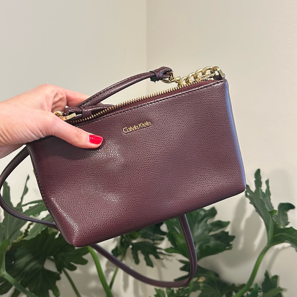 Calvin Klein Crossbody Purse in Oxblood